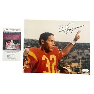 OJ Simpson Signed 8x10 USC Auto Autograph JSA Authentic